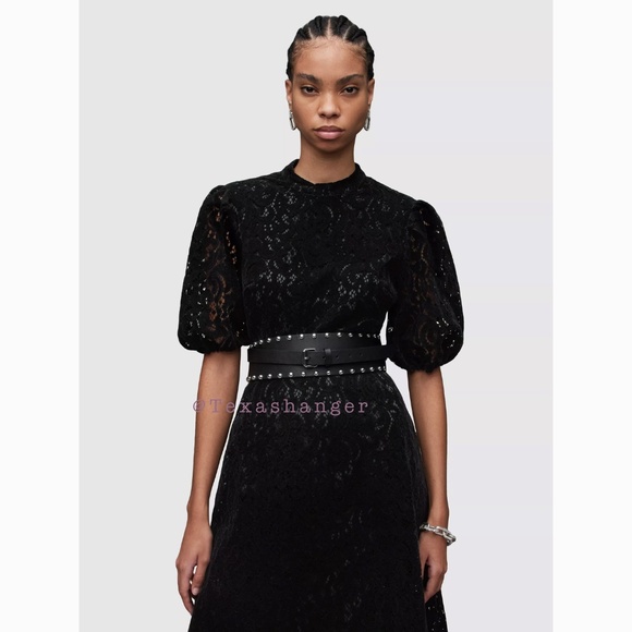NWT ALLSAINTS Camila Lace Midi Dress US 0 - Picture 4 of 13